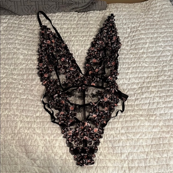Victoria's Secret Other - Victoria’s Secret Floral Lace Bodysuit Lingerie